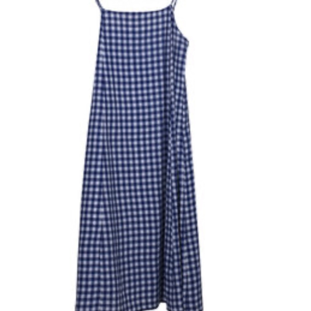 Injiri Gingham Blue and White Dress XS